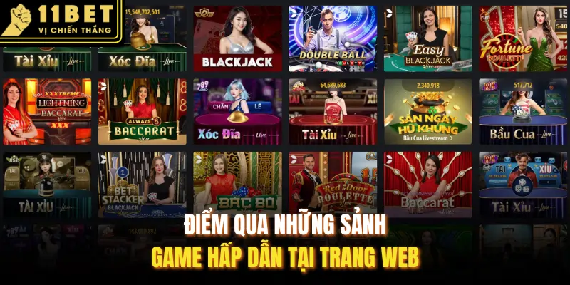 Điểm qua những sảnh game hấp dẫn tại trang web